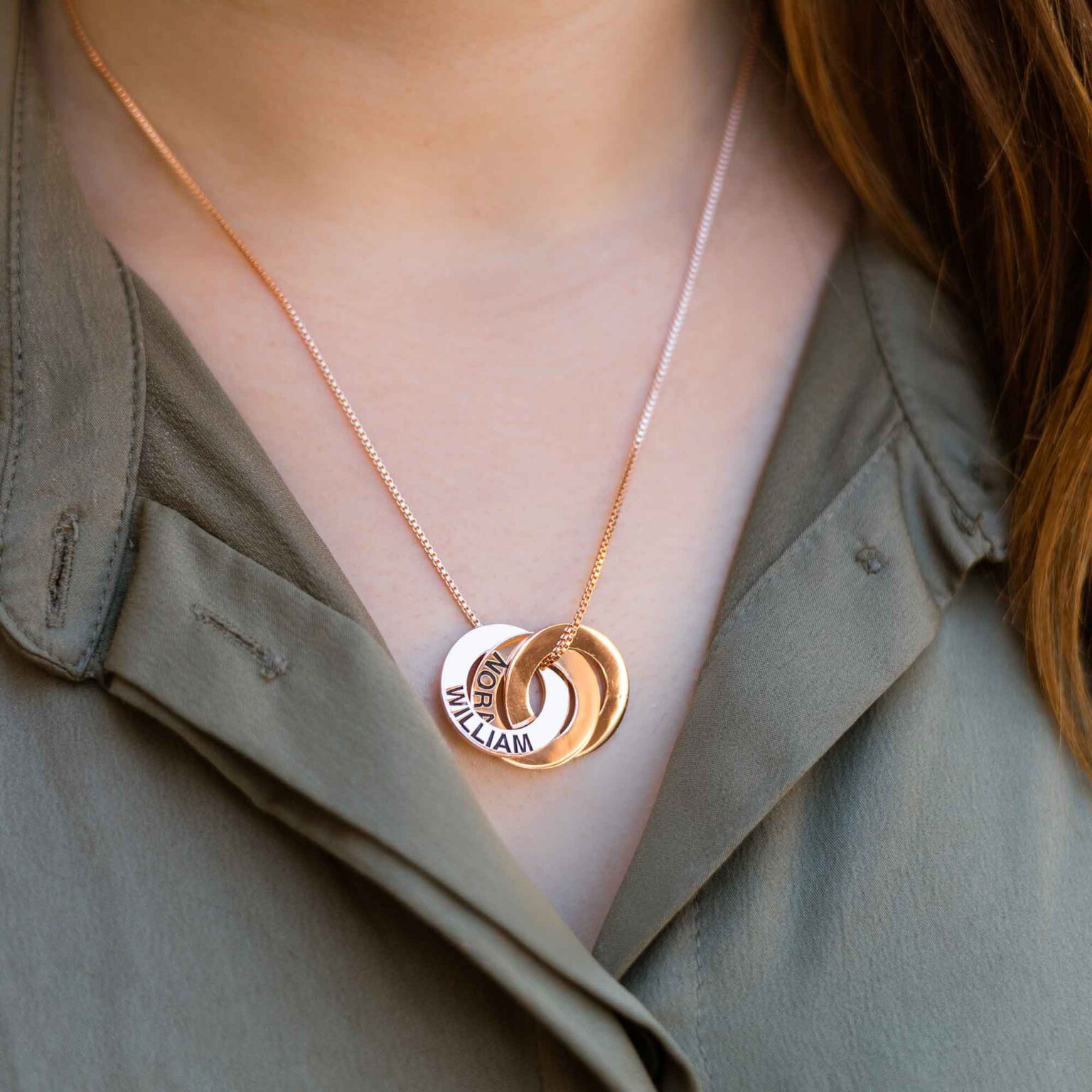 Personalized Russian Ring Necklace [2,3,4,5 Rings]