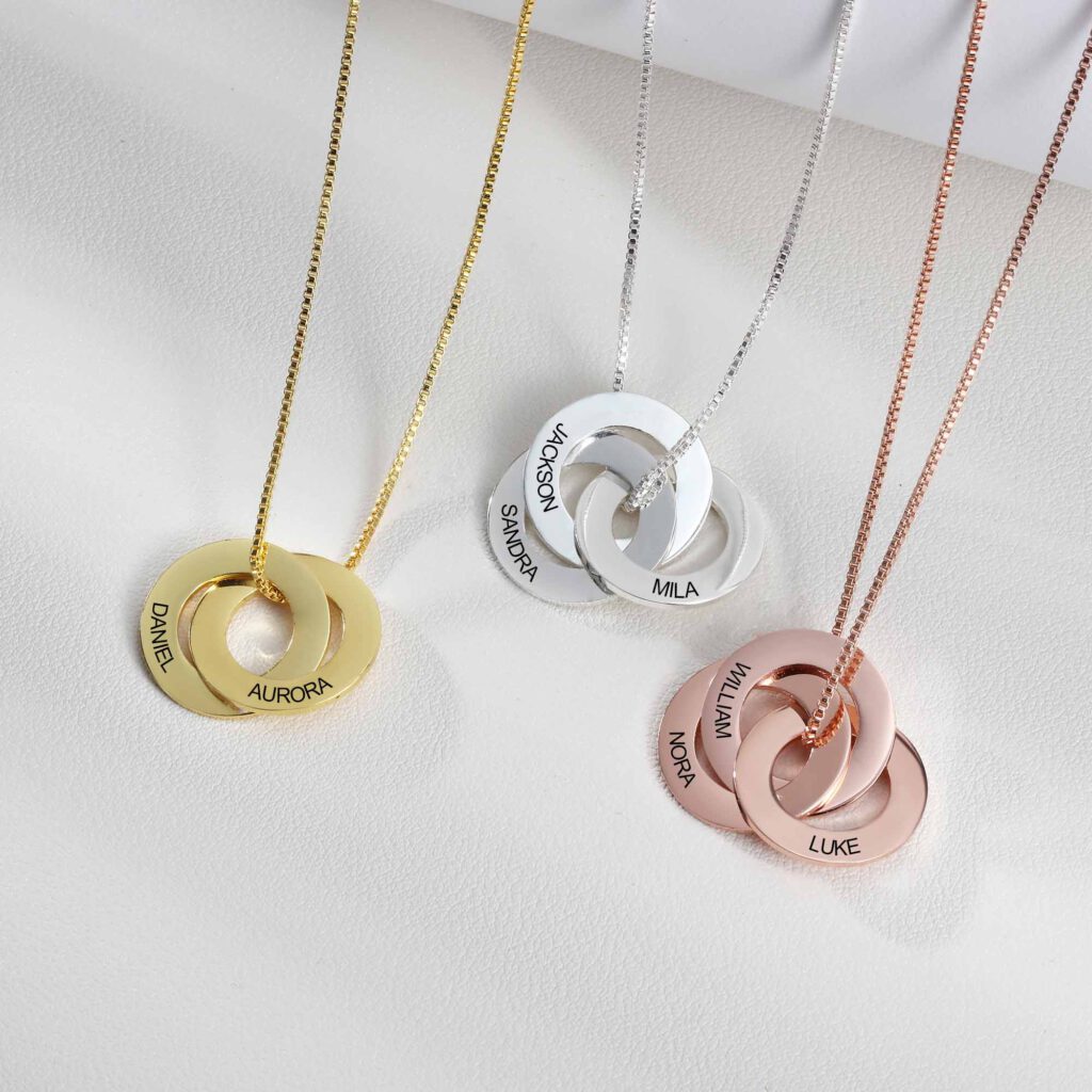 Personalized Russian Ring Necklace [2,3,4,5 Rings]
